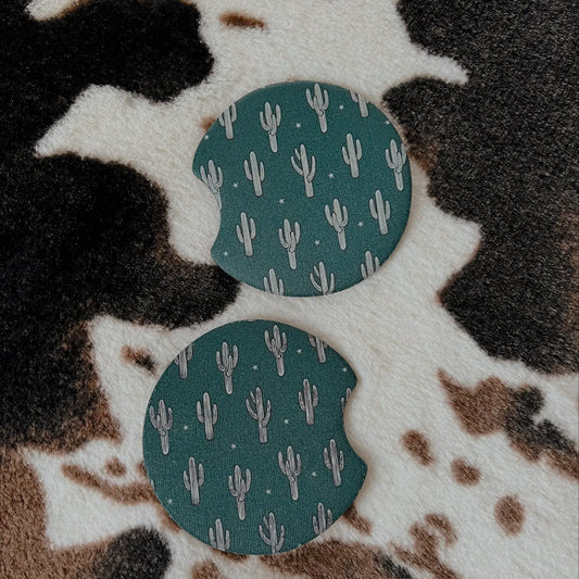 Boho Cactus Car Coasters