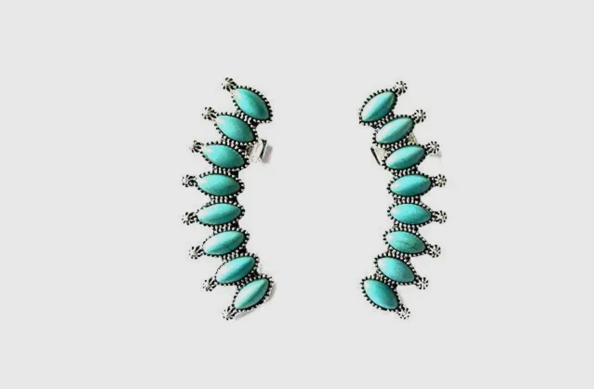 Turquoise Curved Ear Cuff