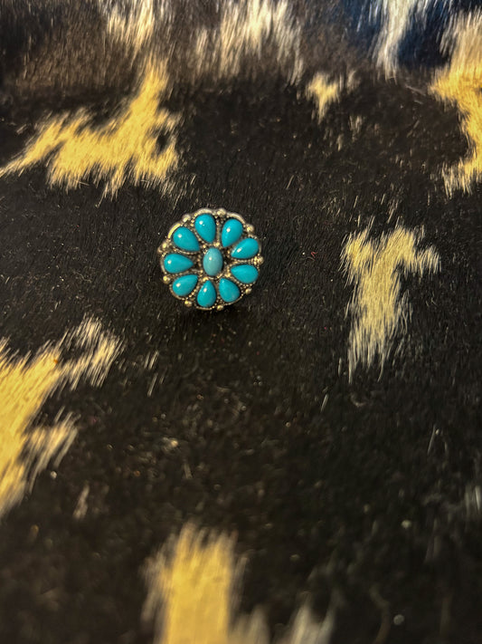 Turquoise flower ring
