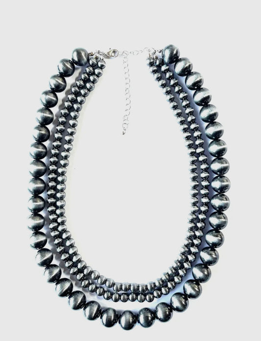 Navajo Pearl 3 Layered Necklace