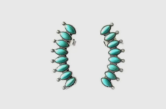 Turquoise Curved Ear Cuff