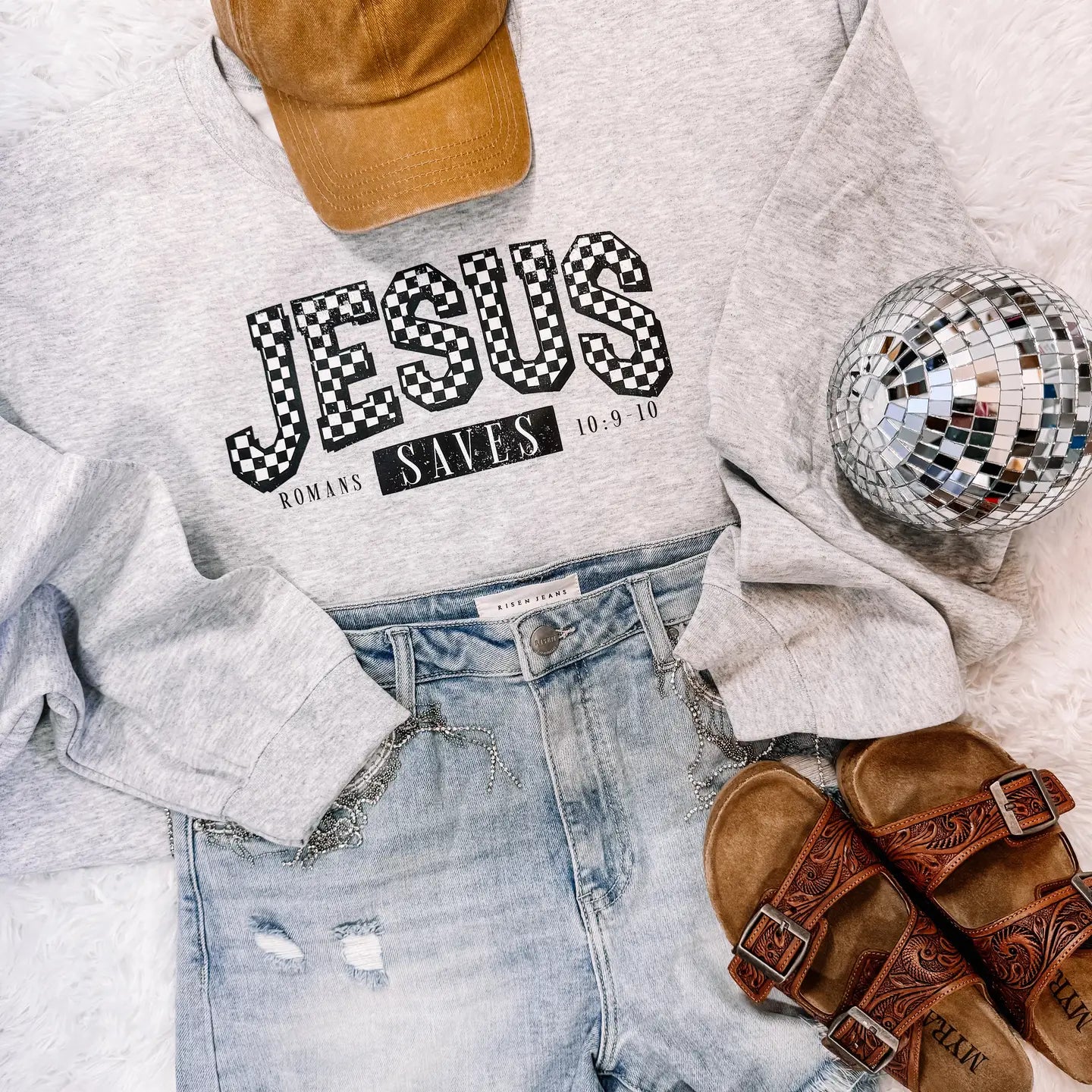 Jesus Saves Retro Faith Sweatshirt